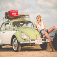 Girl with a car